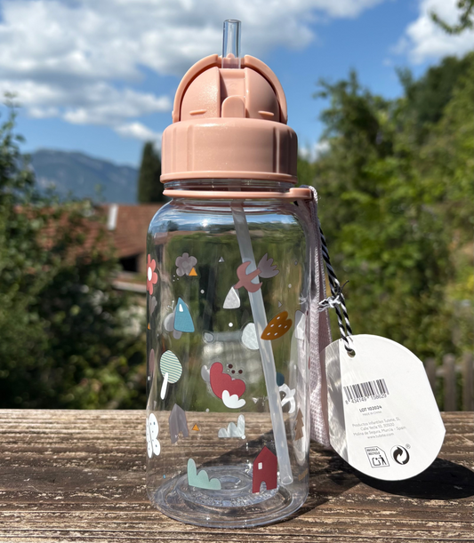 Gourde en plastique | Rose Nature Géométrique