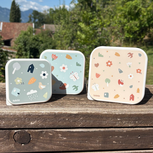 Ensemble 3 Boîtes Déjeuner | Rose Nature Géométrique